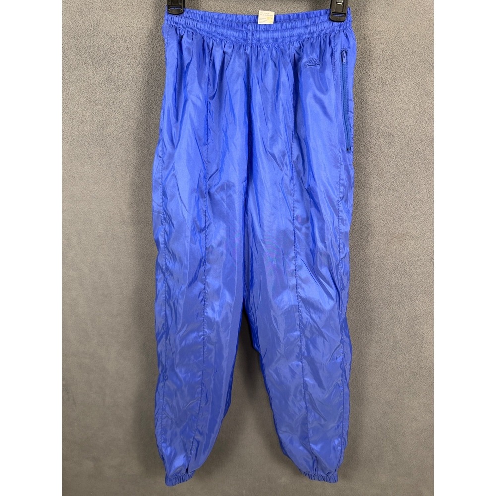 Nike Track Pants Womens Medium Blue Nylon Windbreaker Ankle‎ Zip Vintage